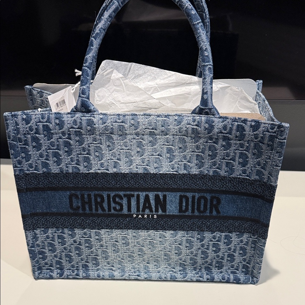BRAND NEW Christian Dior Blue Bookbag Tote